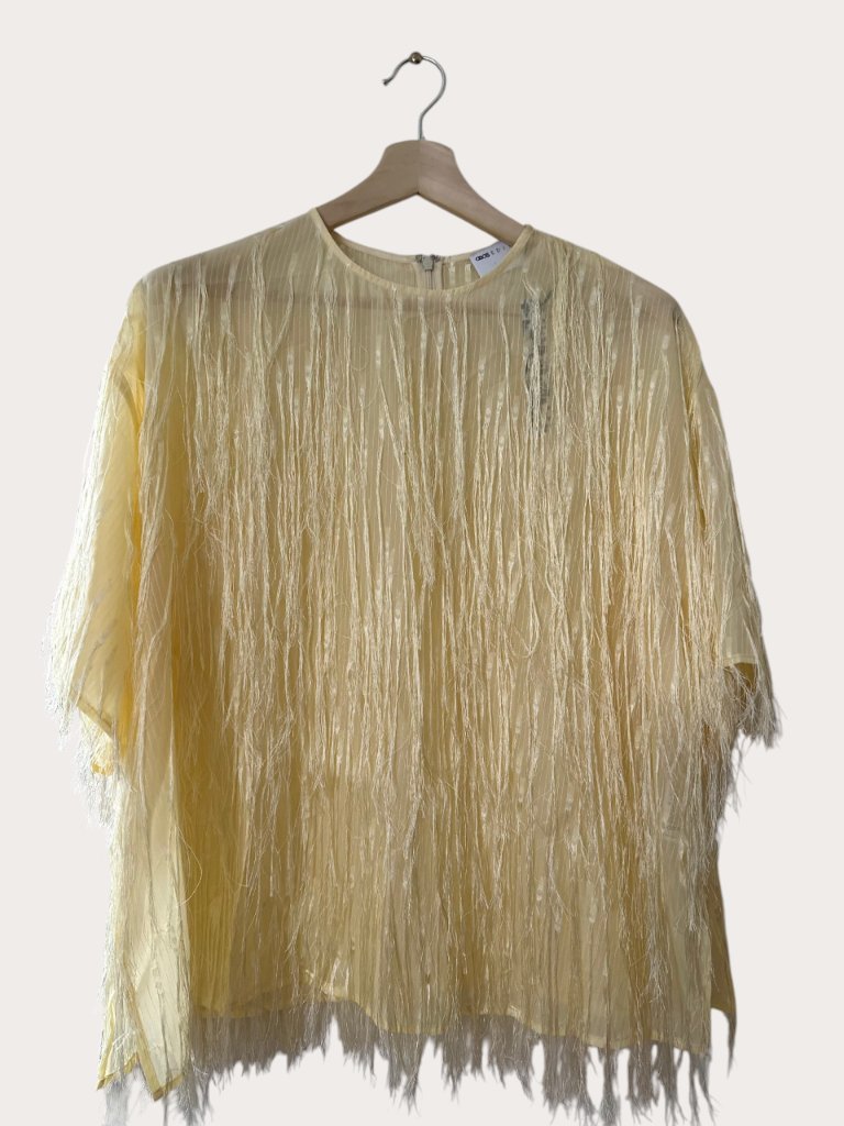 Asos Edition Fringe Boxy Top Size 12 Buttermilk Nwt — image 4 of 4